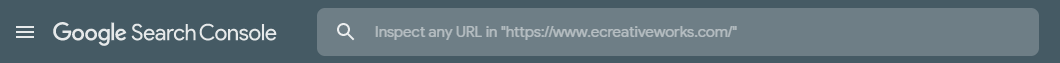 The Google Search Console URL Inspection bar